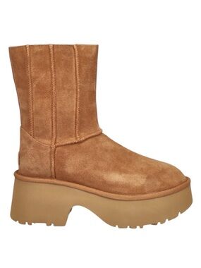 UGG Authentic Classic Twin Seam New Heights Chestnut Suede Platform Zipper Sz 6